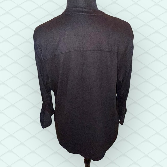 NIC + ZOE NZT SWEET DREAMS CONVERTIBLE SLEEVE SHIRT - Black Onyx Plus 1X - Picture 6 of 15